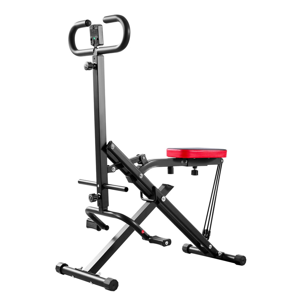 Squat Machine, Deep Squat Rowing Machine For Home, Easy Setup & Foldable Exercise Equipment, Glute Trainer Machine With 3 High-Strength Resistance Bands, Glutes & Leg Home Workout Machine, Black
