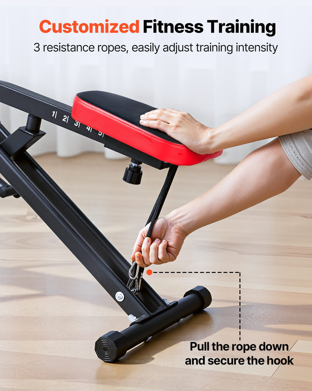 Squat Machine, Deep Squat Rowing Machine For Home, Easy Setup & Foldable Exercise Equipment, Glute Trainer Machine With 3 High-Strength Resistance Bands, Glutes & Leg Home Workout Machine, Black